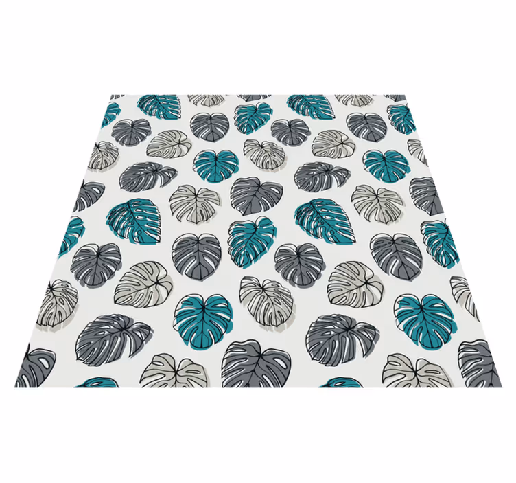 Floral rug with abstract tropical leaves design - TenStickers