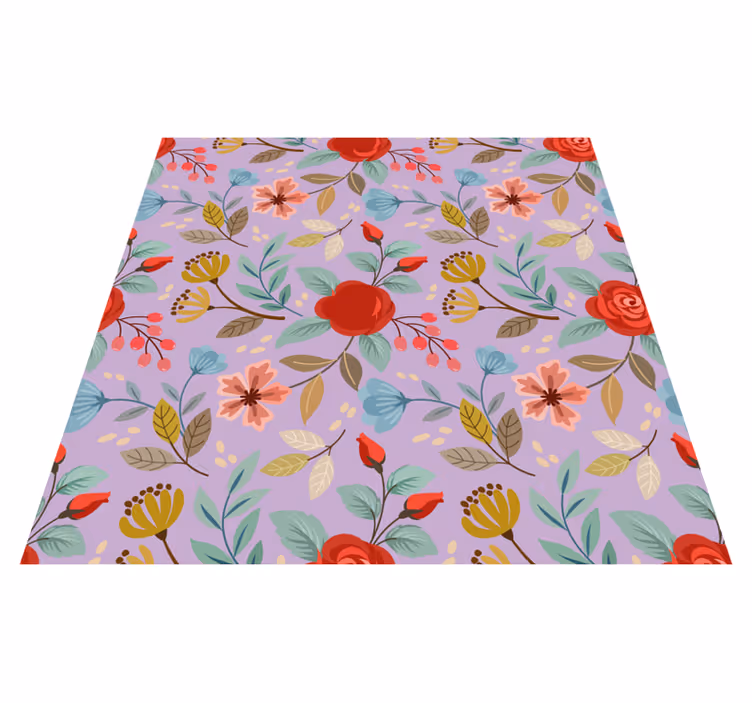 Floral rug with vibrant blooms - TenStickers