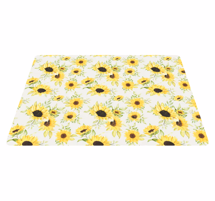 Floral rug with beautiful watercolor sunflower design - TenStickers