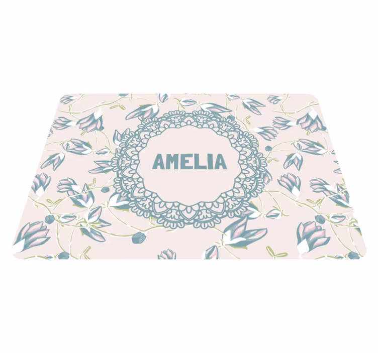 Floral rug with blossoms and ferns - TenStickers