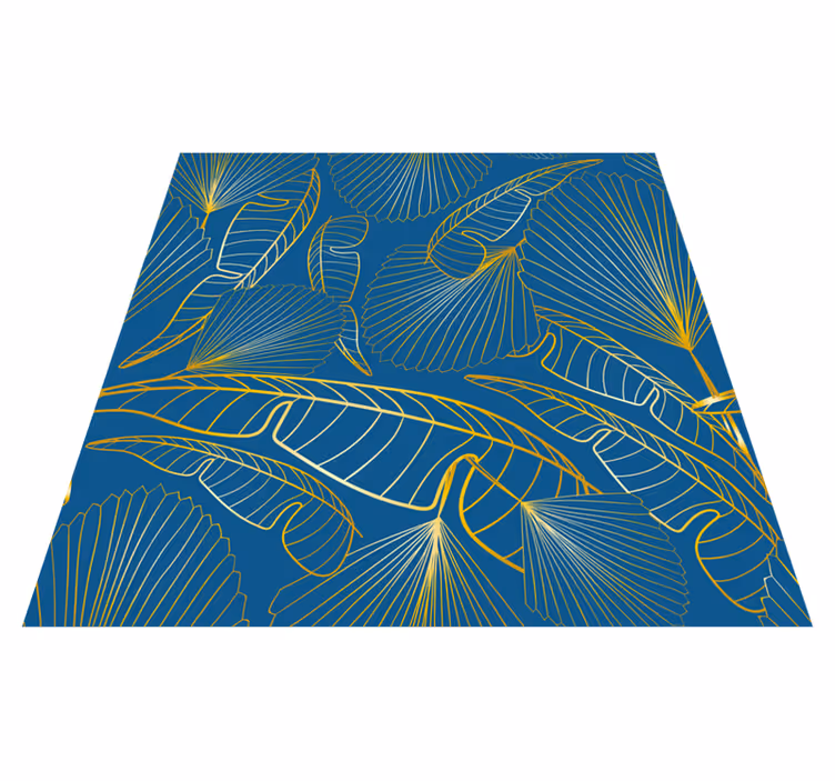 Floral rug with golden leaves - TenStickers