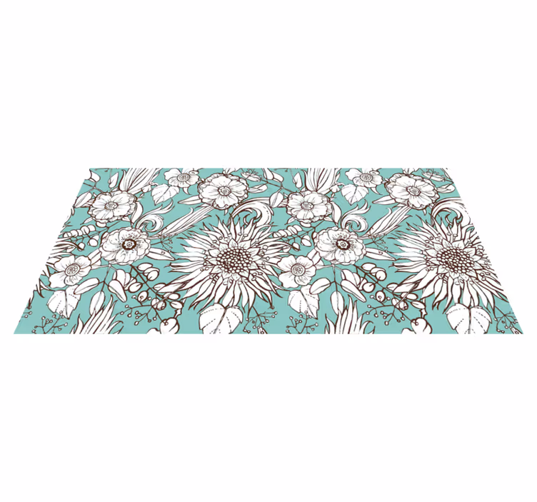 Floral rug with sunflower design - TenStickers