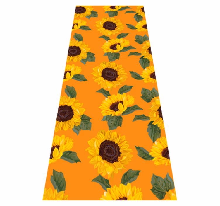 Floral rug with orange sunflower design - TenStickers
