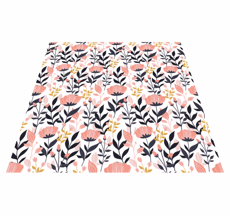 Floral rug with pink blossoms - TenStickers