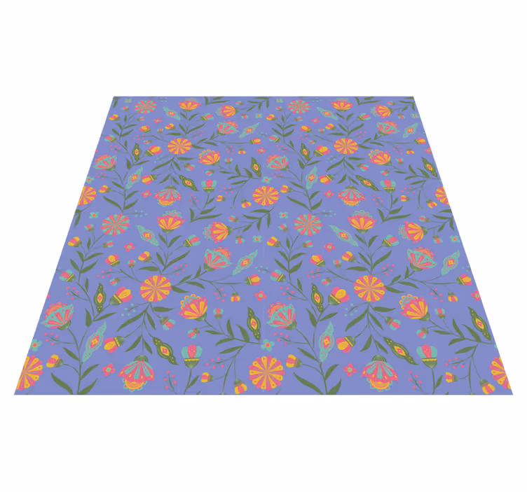 Floral rug with an adorable design for kids - TenStickers