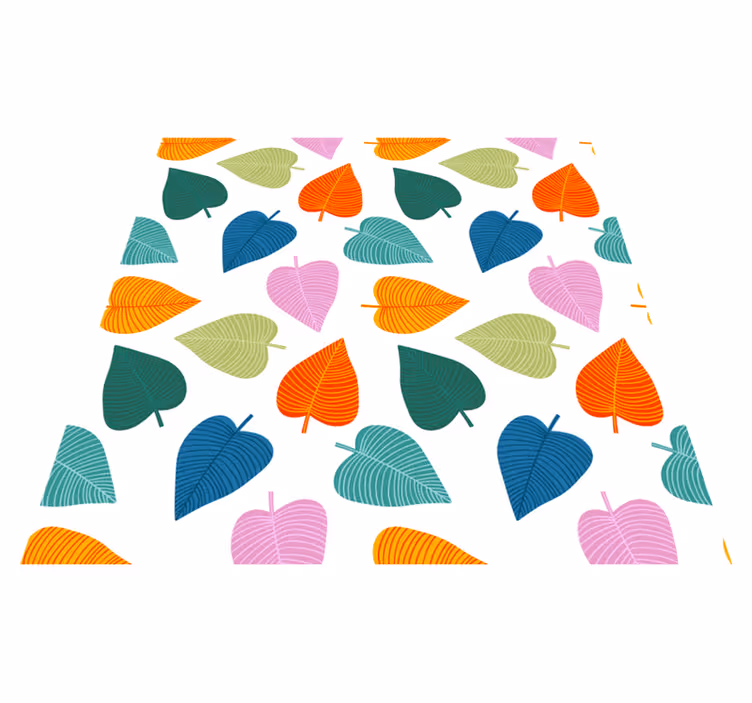Floral rug with vibrant colorful leaves - TenStickers