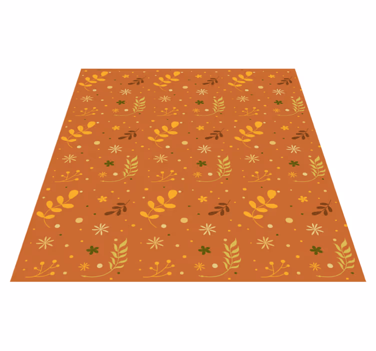 Floral rug with orange leaf tones design - TenStickers