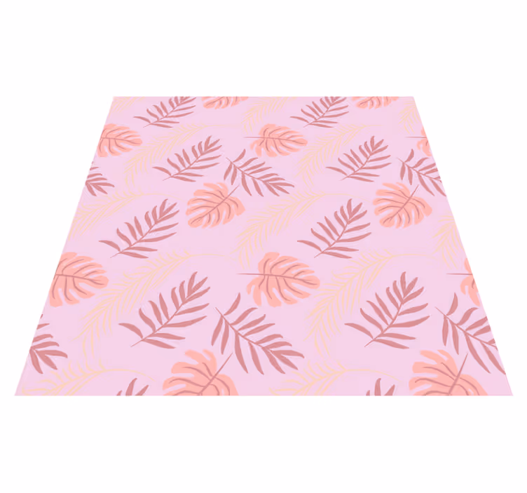 Floral rug in pink tropical leaf design - TenStickers