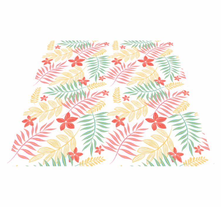Floral rug with vibrant leaf pattern - TenStickers