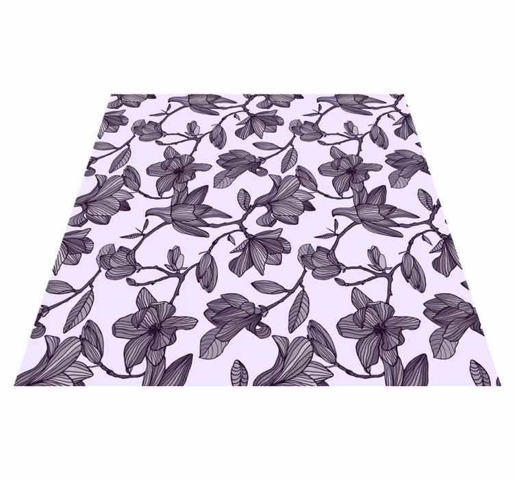 Floral rug with charming magnolia design - TenStickers