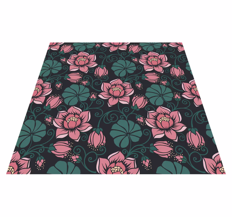 Flower rug with blooming vines design - TenStickers