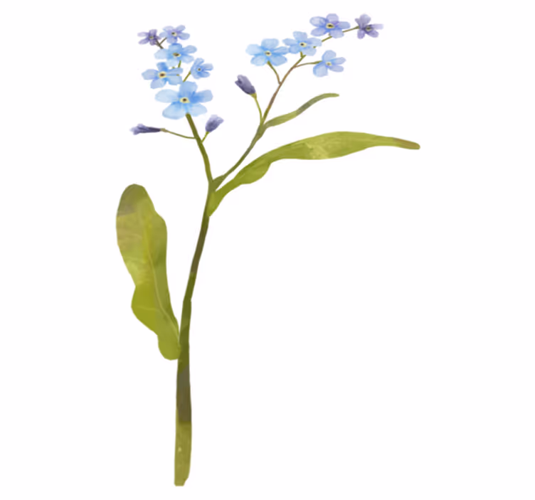 Floral rug in graceful blue plant design - TenStickers
