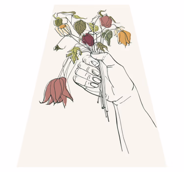 Withered flowers feeling flower rug - TenStickers