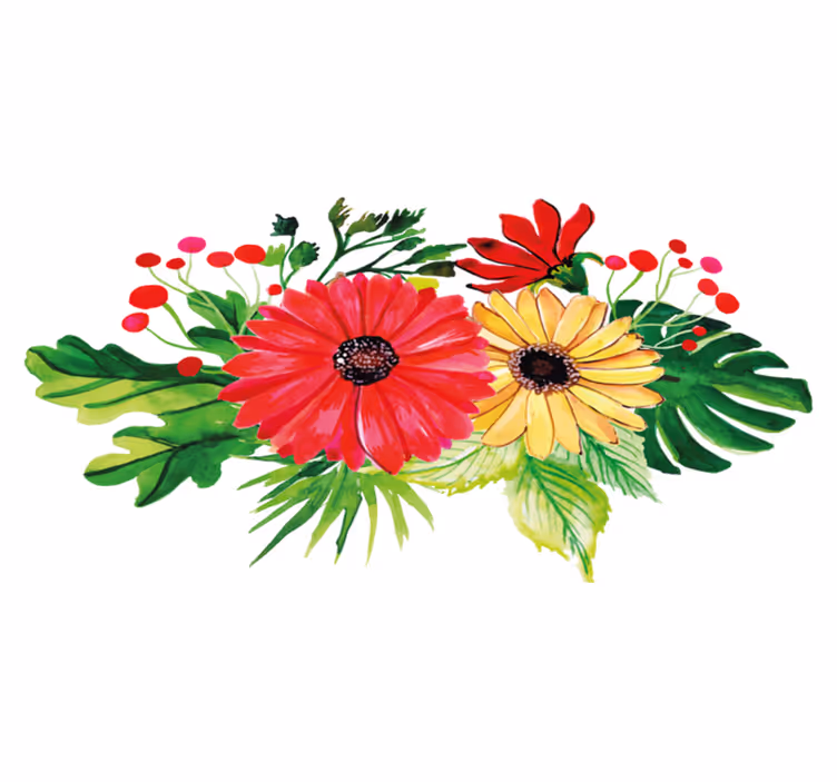 Floral rug with elegant horizontal design - TenStickers