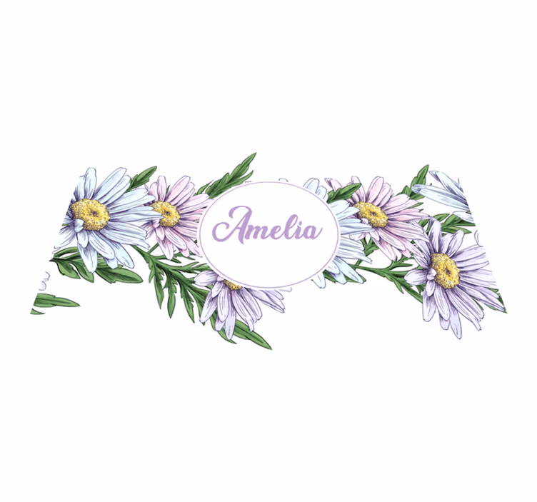 Floral rug with personalized daisy design - TenStickers