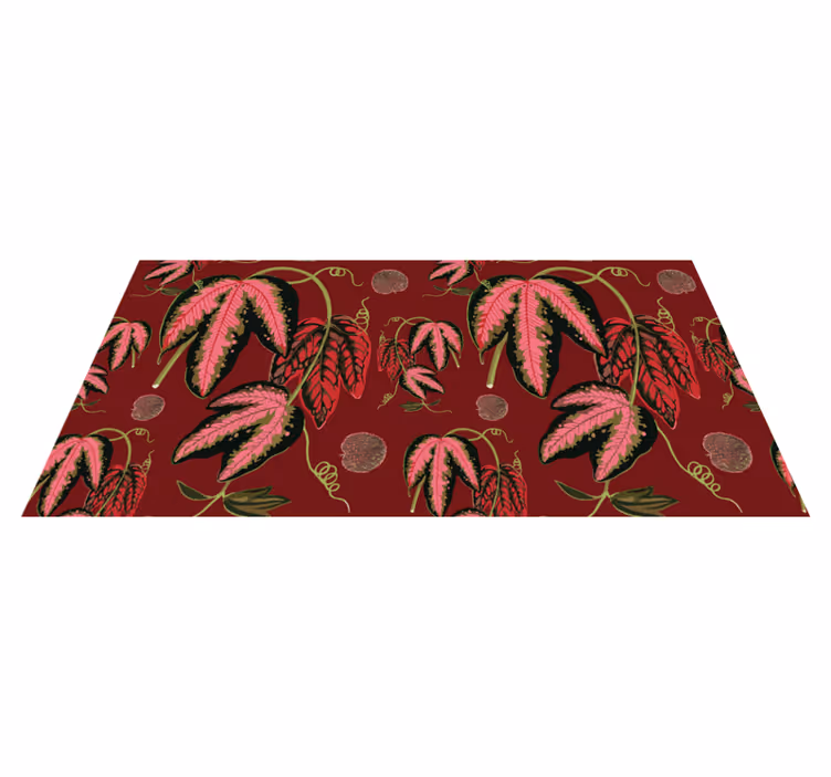 Floral rug in warm red maranta colors - TenStickers