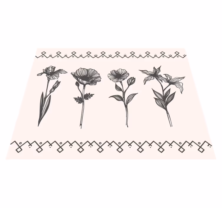 Floral rug with realistic vintage botany design - TenStickers