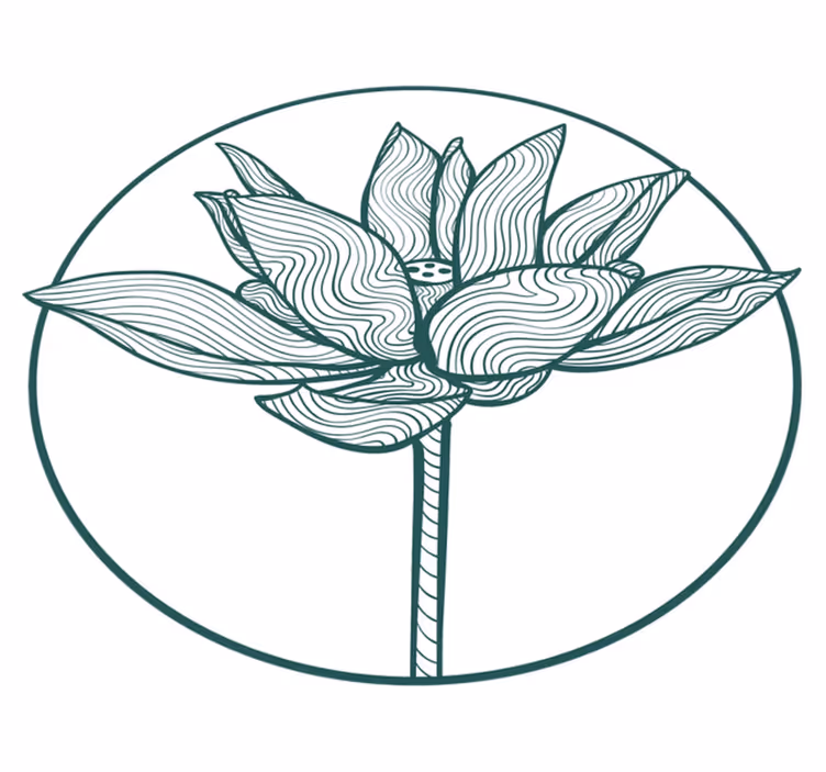 Floral rug with lotus flower blossom design - TenStickers