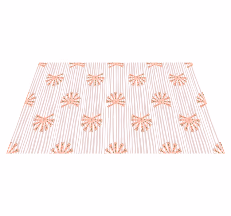 Floral rug in geometric ornamental pastel pink flower - TenStickers