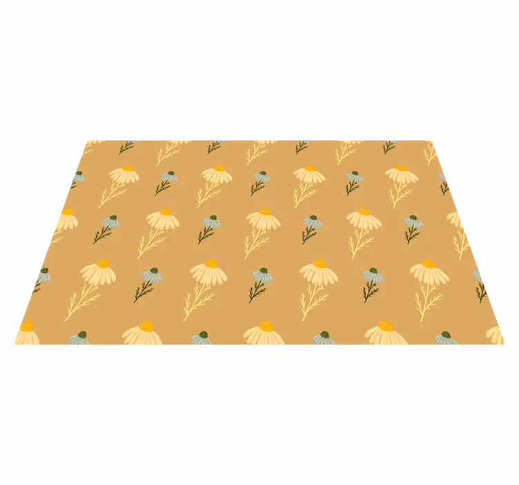 Floral rug with natural chamomile flowers pattern - TenStickers