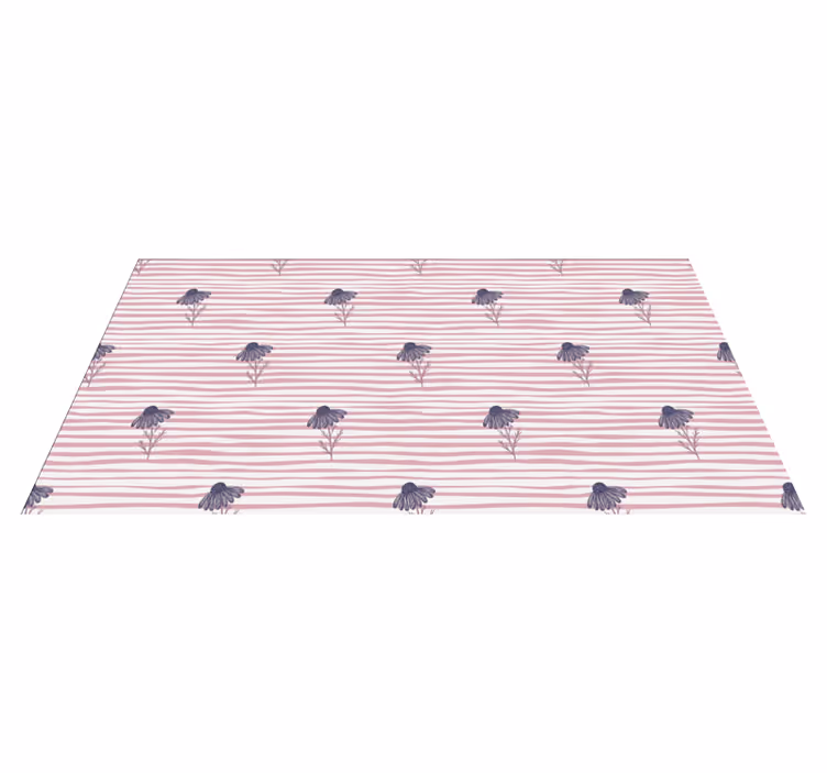 Floral rug with purple daisy pattern - TenStickers