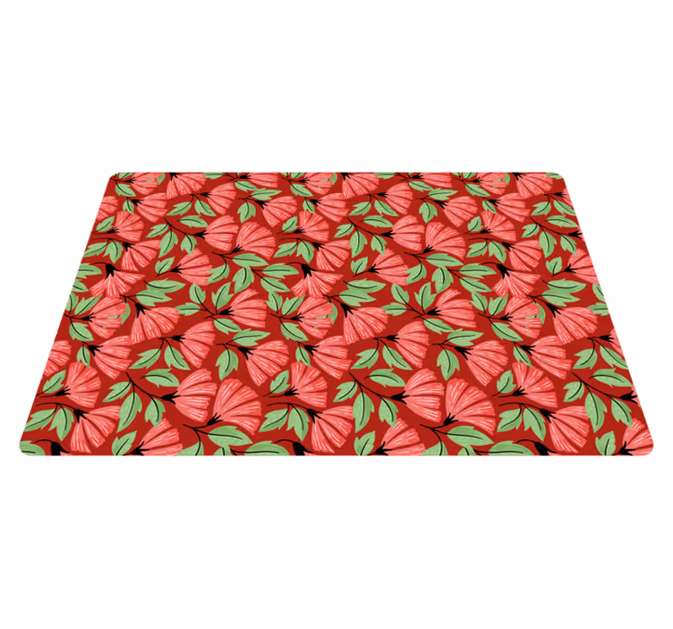 Floral rug in vintage red design - TenStickers