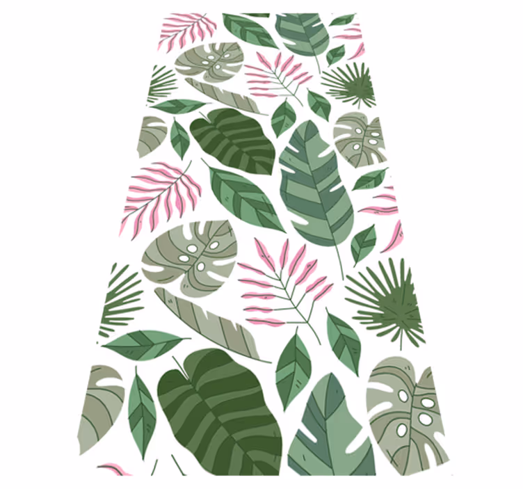 Floral rug with tropical minimalist garden plants - TenStickers