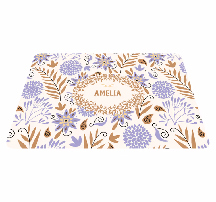 Floral rug with hand-painted vintage flower design - TenStickers