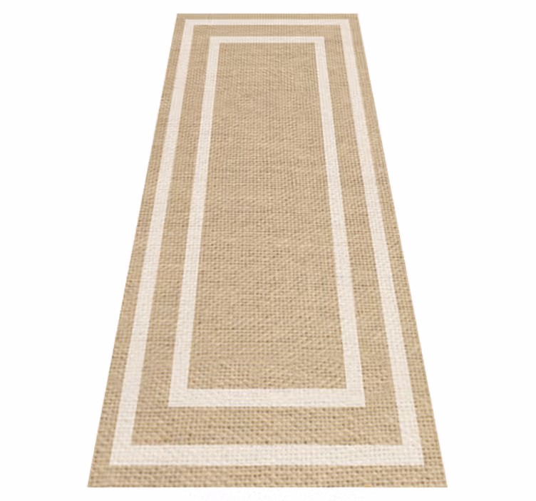 Minimalistic rug in natural woven tan texture - TenStickers