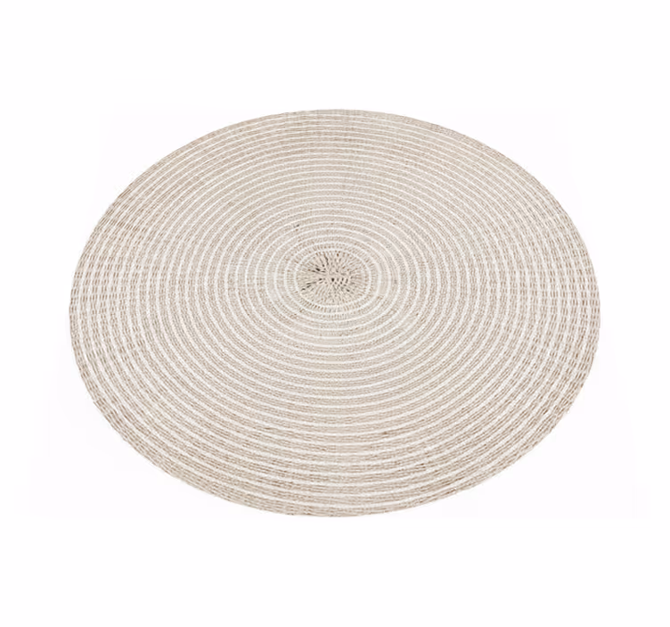 Minimalistic rug circular cream woven spiral - TenStickers