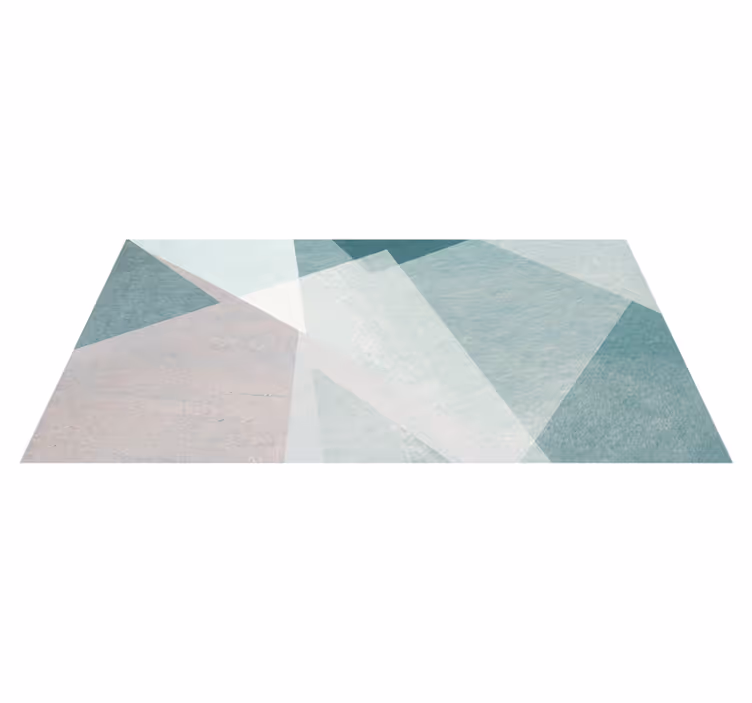 Geometric rug in teal pastel geometric overlays - TenStickers