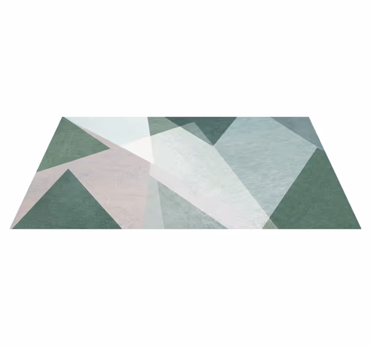 Geometric rug in sage green geometric overlays - TenStickers