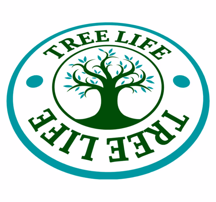 Floral rug tree of life green emblem - TenStickers