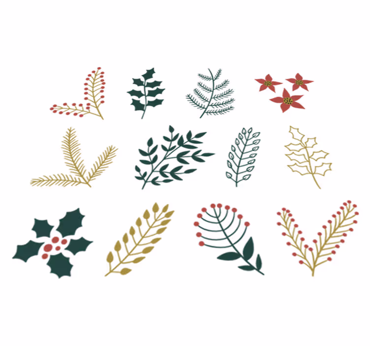 Dining room rug with christmas decorations - TenStickers