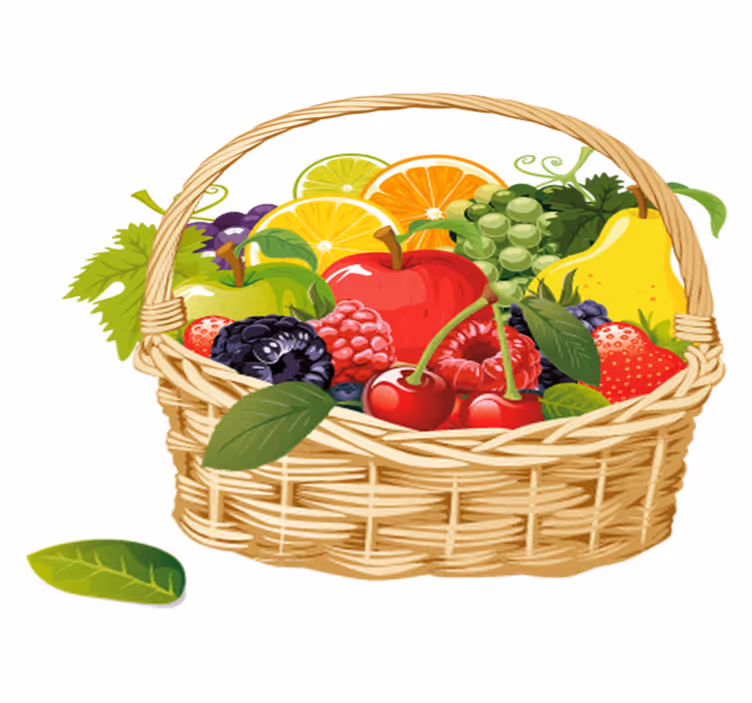 Kitchen vinyl mat fruit basket design - TenStickers