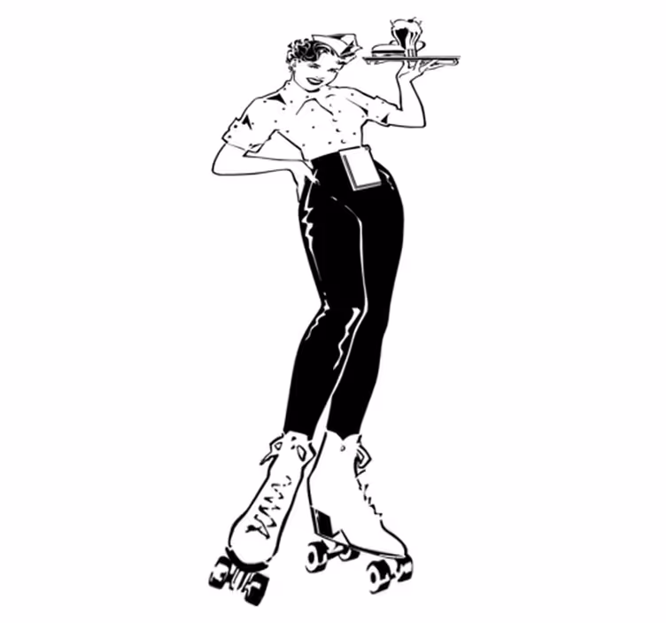 Vintage waitress kitchen vinyl mat - TenStickers