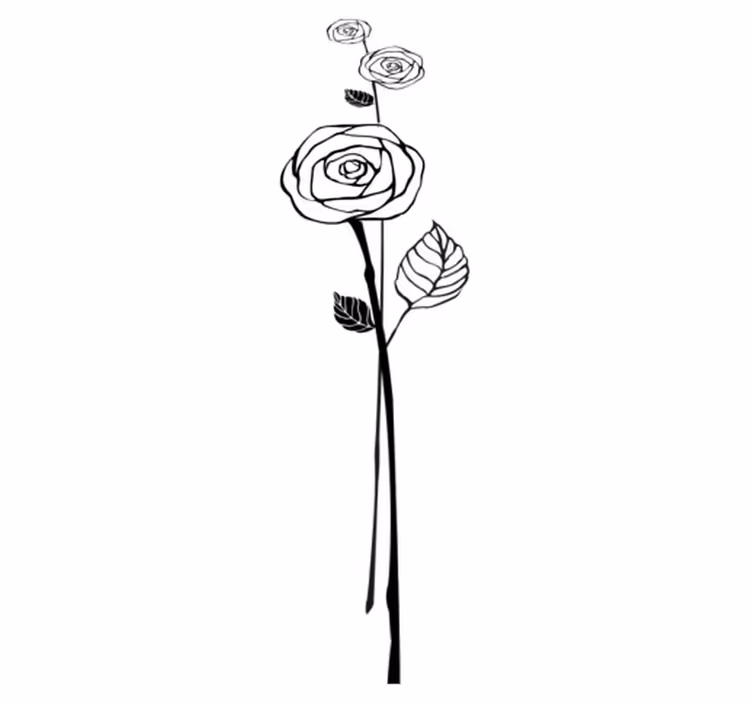 Kitchen vinyl mat with black and white roses - TenStickers