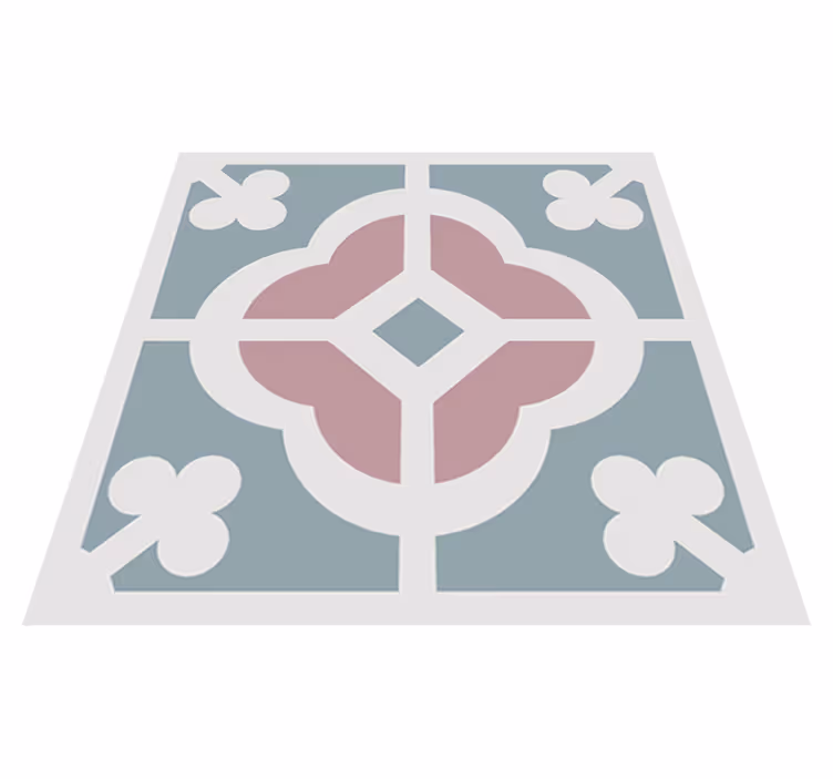Kitchen vinyl mat with floral hydraulic tile design - TenStickers