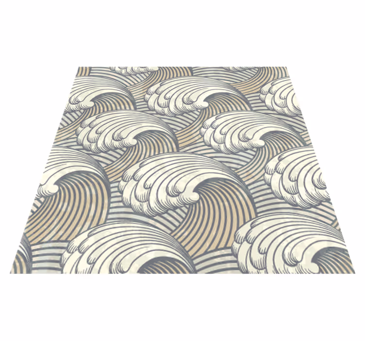 Vintage waves dining room rug - TenStickers