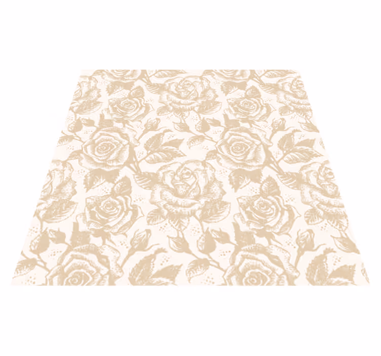 Beige vintage roses dining room rug - TenStickers