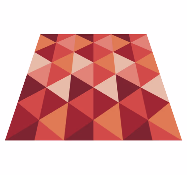 Dining room rug in red and pink triangles - TenStickers