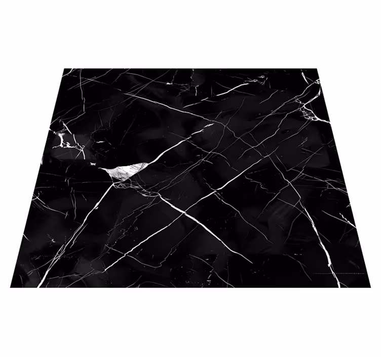 Dining room rug with black marble design - TenStickers