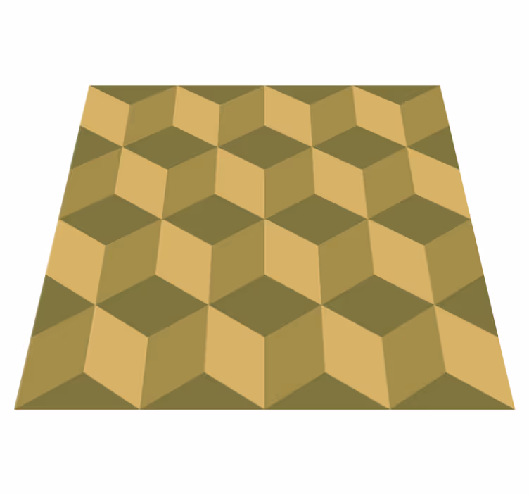 Beige 3d cubes dining room rug - TenStickers