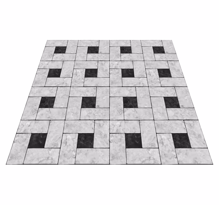 Dining room rug in grey stone tiles - TenStickers
