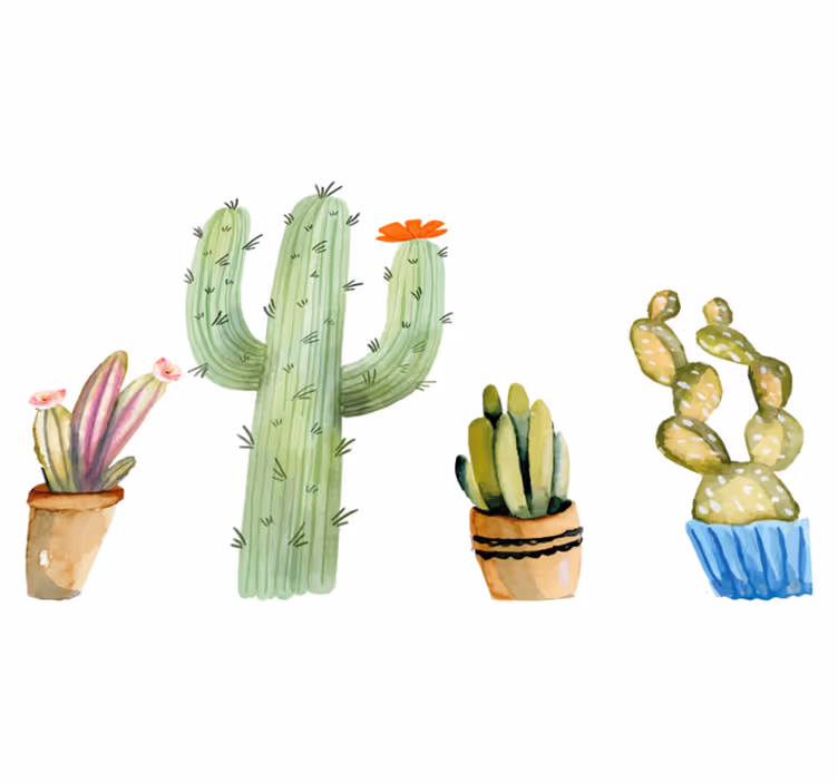 Dining room rug set of assorted cacti - TenStickers