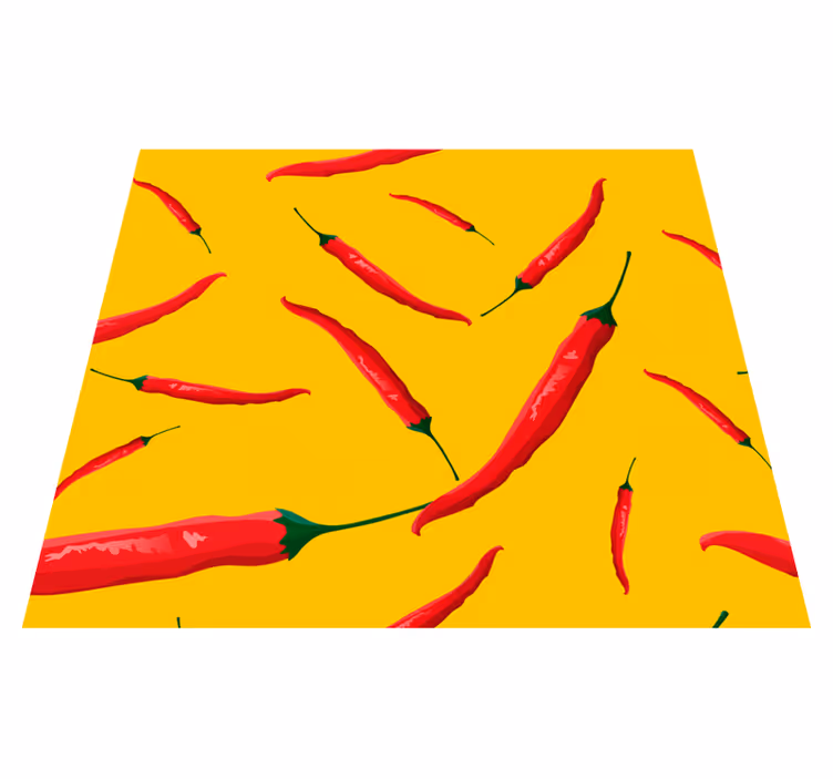 Kitchen vinyl mat with red and yellow peppers - TenStickers