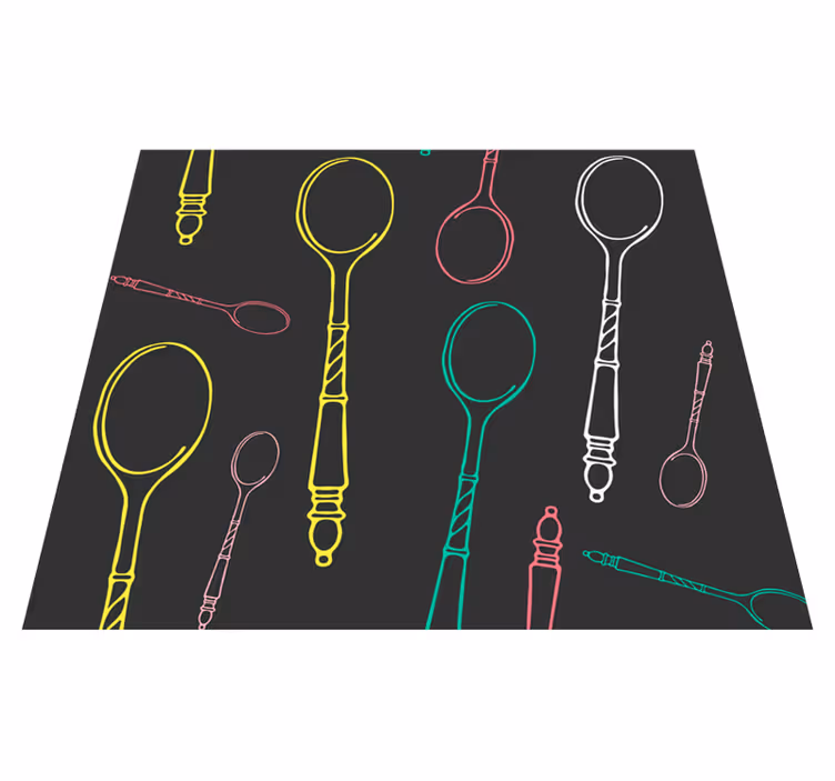 Kitchen vinyl mat with colorful spoons design - TenStickers
