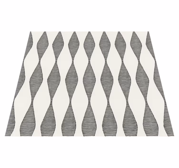 Rabaul ikat beige pattern kitchen vinyl mat - TenStickers