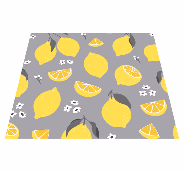 Tropical lemon kitchen vinyl mat - TenStickers