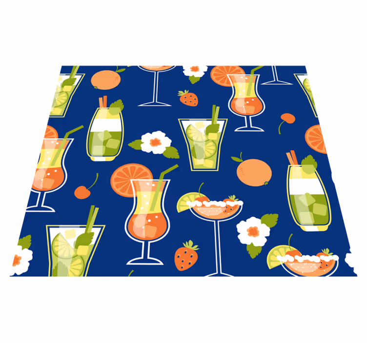 Vintage cocktails kitchen vinyl mat - TenStickers